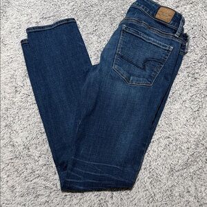 American Eagle Outfitters Dark Blue Straight Leg Jeans